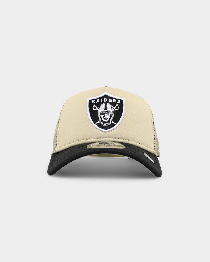 New Era Las Vegas Raiders Gold All Day 9Forty A Frame Trucker Snapback Hat, A-FRAME HATS, CAPS