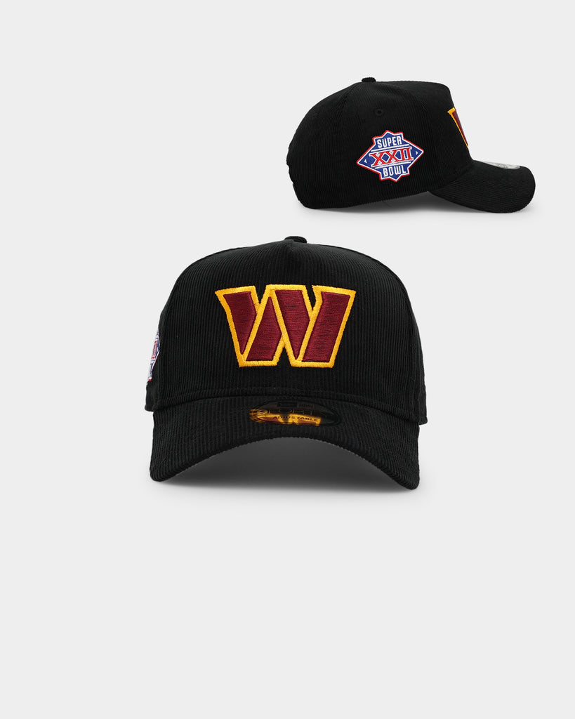 New Era Washington Commanders Black 9Forty A Frame Trucker Snapback Hat, CURVED HATS, CAPS