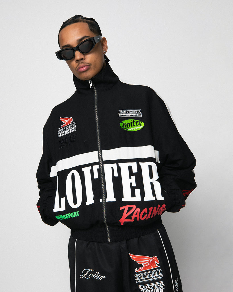 Loiter Speedway Windbreaker Jacket Black | Culture Kings US