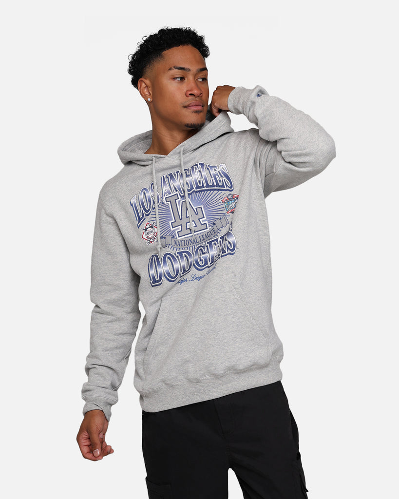 New Era Men's New Era Heather Gray Los Angeles Dodgers Throwback Classic Pullover  Sweatshirt