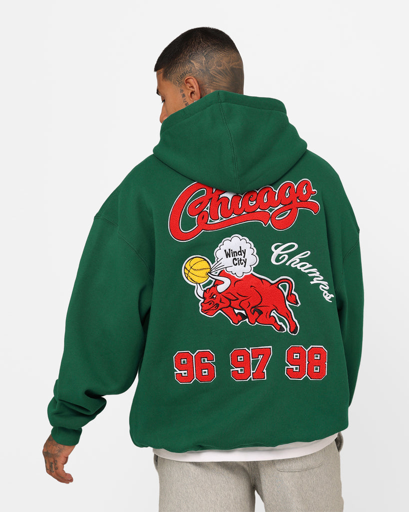 Mitchell & Ness Men's Chicago Bulls Green Flight Hoodie, XL