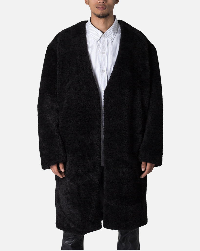 MNML Faux Fur Coat Black | Culture Kings US