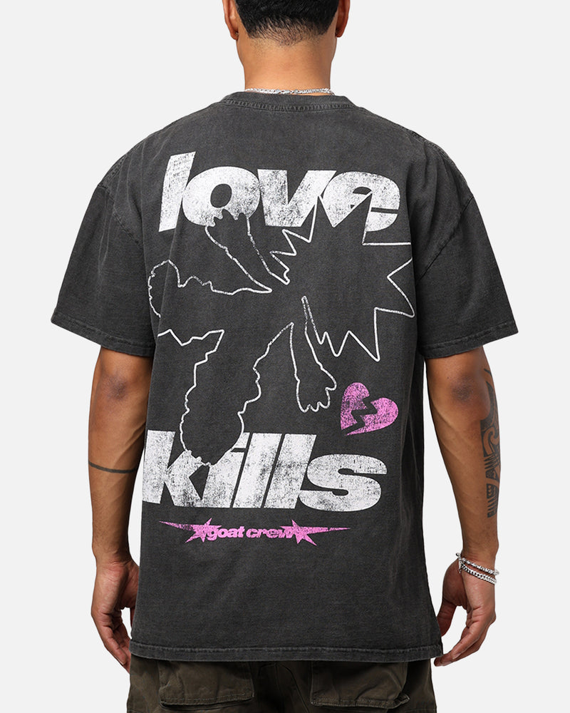 Goat Crew Love Kills Heavyweight T-Shirt Black Wash | Culture Kings US