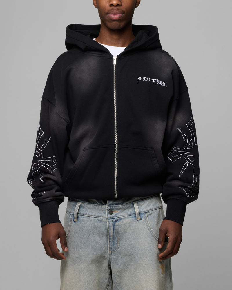 Loiter Atmosphere Full Zip Hoodie Vintage Black | Culture Kings US