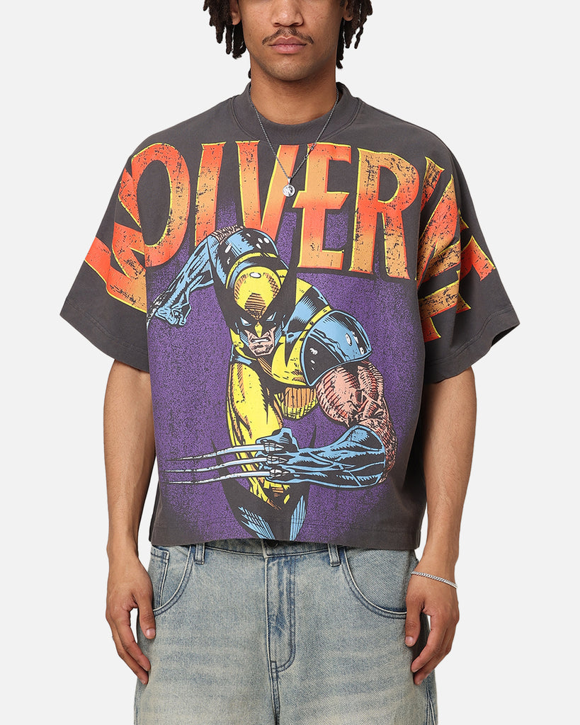 Loiter Marvel X-Men Wolverine Overprint T-Shirt Vintage Charcoal | Culture  Kings US