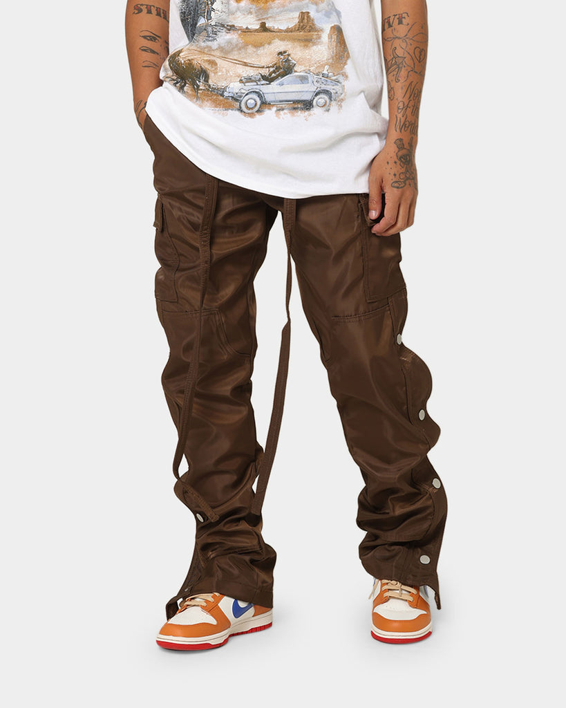 MNML Snap Zipper II Cargo Pants Brown | Culture Kings US