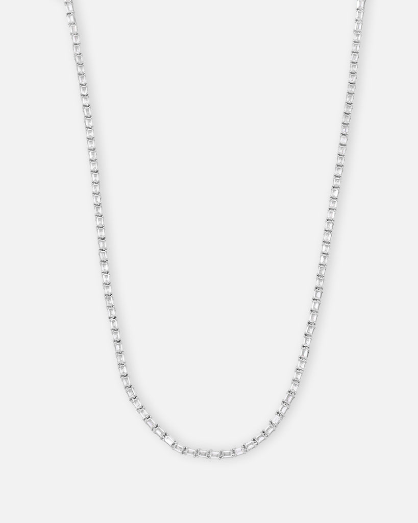 Saint Morta Landscape Baguette Chain Iced White Gold | Culture Kings US