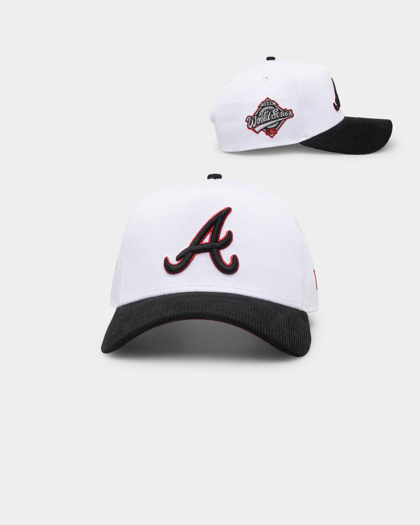 New Era Black Logo 9FORTY A Frame All Day Trucker Atlanta Braves MLB Black Trucker  Hat