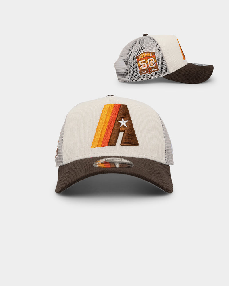 New Era Houston Astros '2-Tone Corduroy' Trucker Snapback Chrome