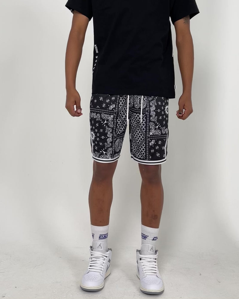 Oversized Bandana Basketball Knitted Shorts
