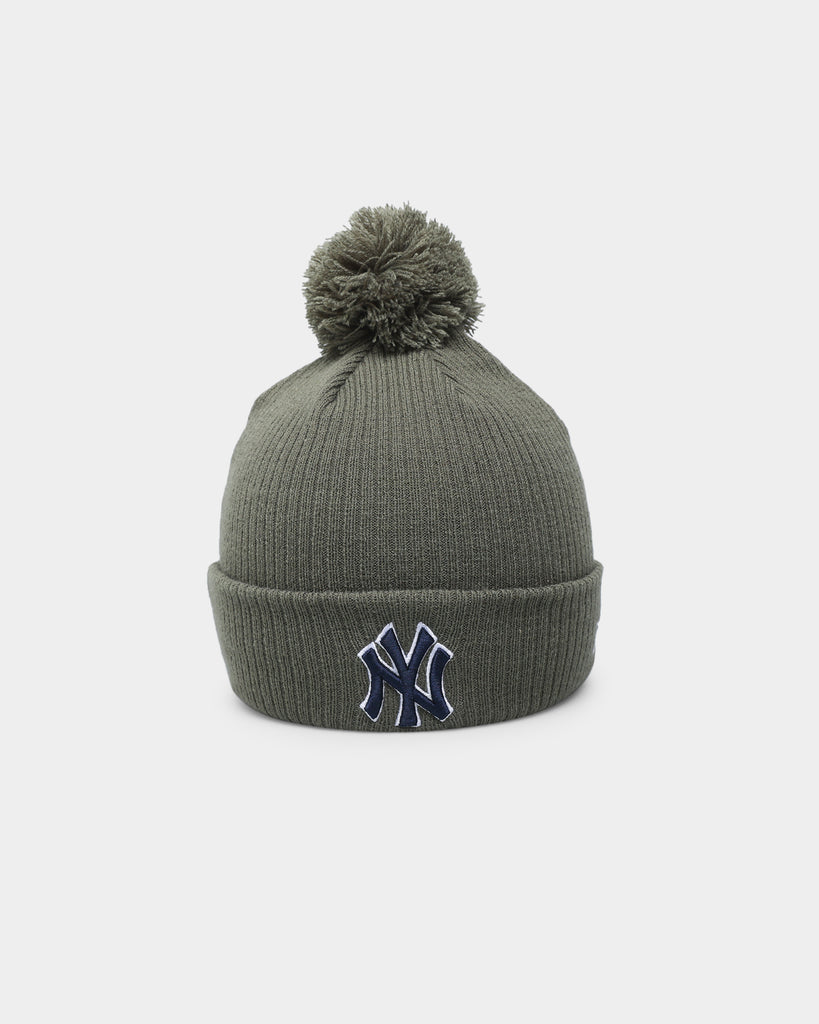 New Era New York Yankees Pom Knit Beanie Olive | Culture Kings US