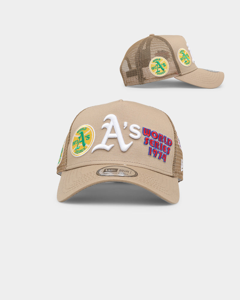 New Era Atlanta Braves 'World Series Multi Logo' 59FIFTY Fitted Tumbleweed - Size 718