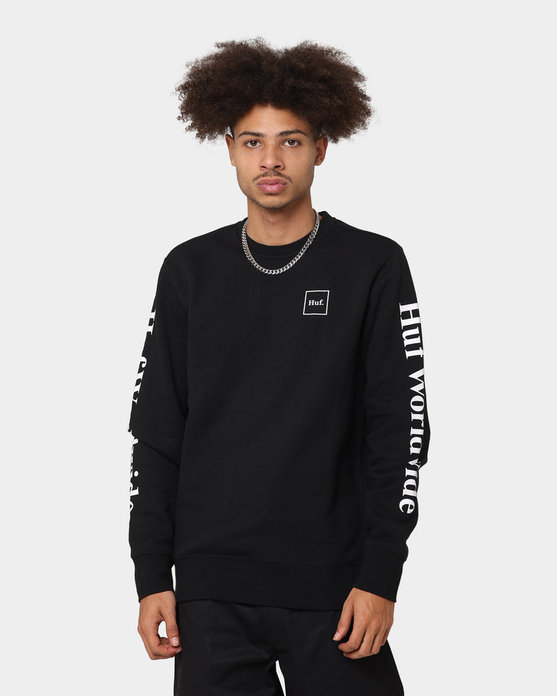 Huf Essentials Domestic Crewneck Black | Culture Kings US