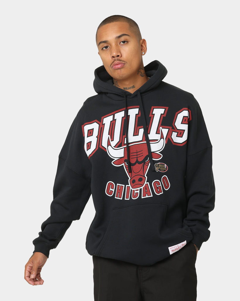 Mitchell & Ness Chicago Bulls XL Invert Arch Vintage Hoodie Faded Blac ...