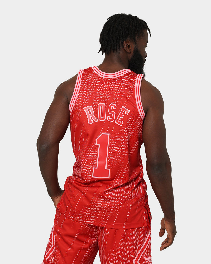 Nike Bulls 1 Derrick Rose Red 2020 NBA X MLB Crossover Edition Men Jersey