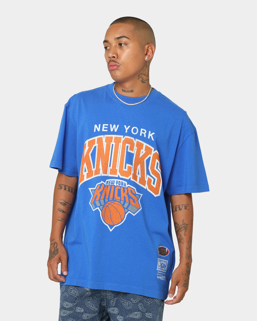 Mitchell & Ness New York Knicks XL Arch Vintage T-Shirt Faded Royal ...