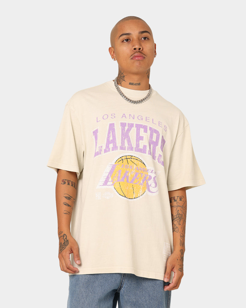 Mitchell & Ness Los Angeles Lakers XL Arch Vintage T-Shirt Faded Khaki ...