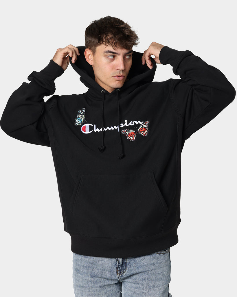 Champion Heritage Butterfly Embroidery Hoodie Black Culture Kings US