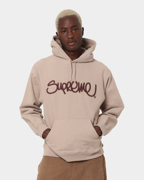 Supreme Raised Handstyle Hoodie Brown | Culture Kings US