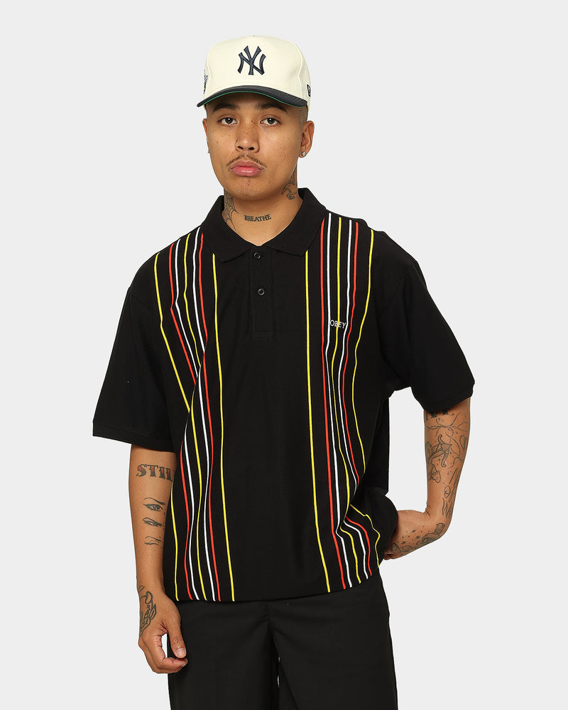 OBEY Brick Lane Polo Shirt Black Multi | Culture Kings US