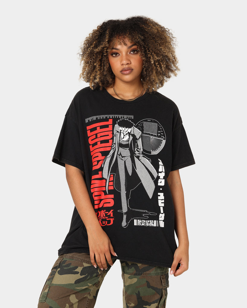 Goat Crew X Cowboy Bebop Spike Vintage T-Shirt Washed Black