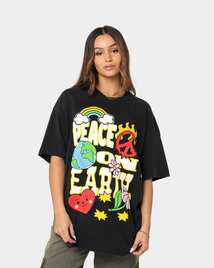 Goat Crew Peace On Earth Vintage T Shirt Washed Black Culture Kings Us