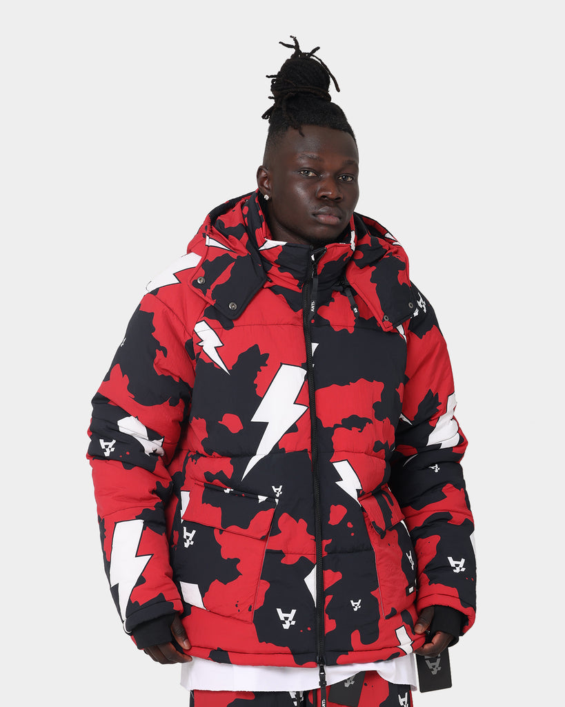 着丈74cmx身幅61cm1st red camo anorak hoodie nylon jacket
