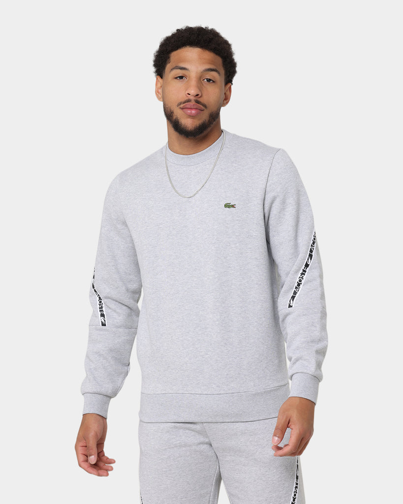 Lacoste Active Tape Crewneck Sweater Silver Chine | Culture Kings US