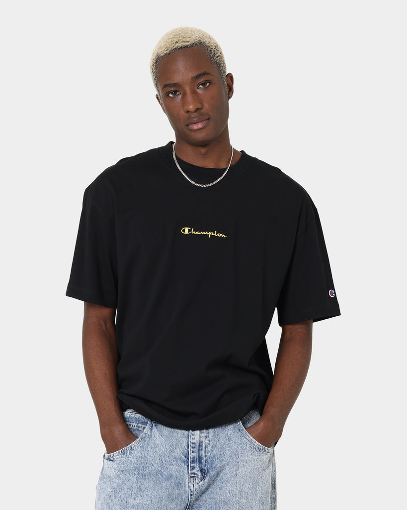 Champion Heritage New Script T-Shirt Black/Gold | Culture Kings US