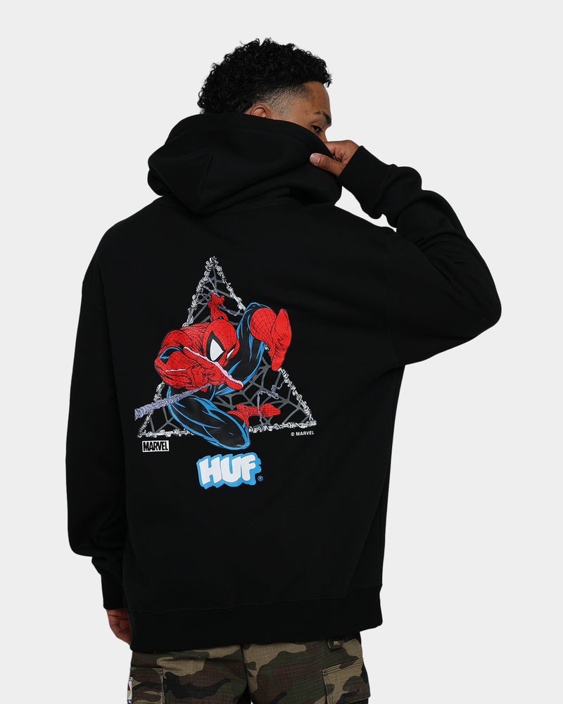 HUF X Marvel Thwip Triangle Pullover Hoodie Black | Culture Kings US