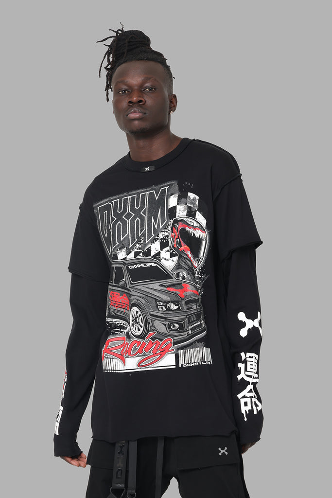 安い特販 buddix Racing Logo Tee LS XL White | thetaiwantimes.com