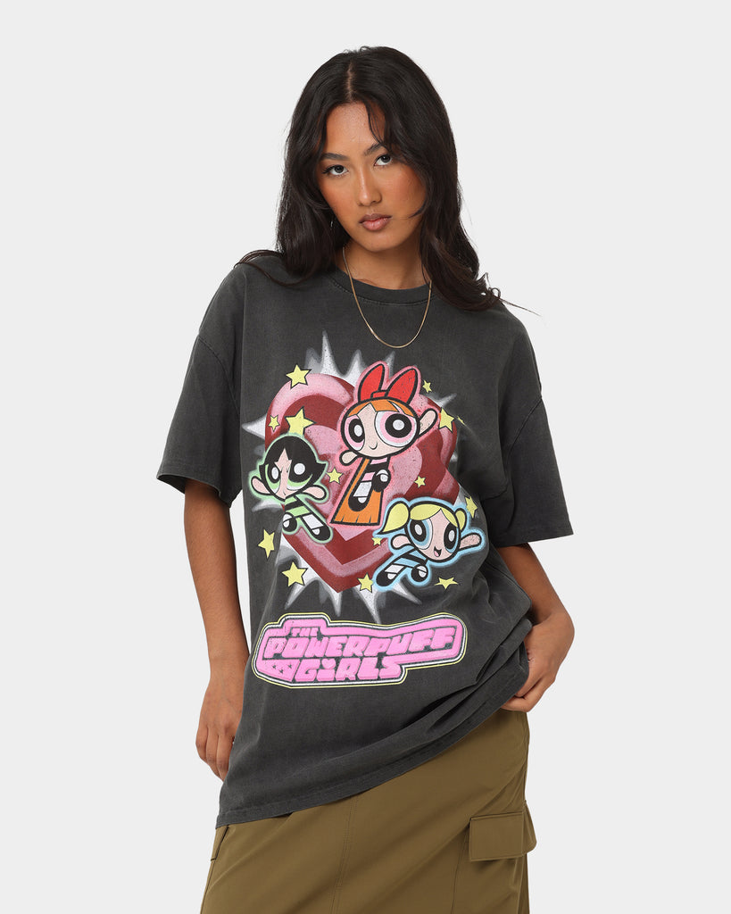 American Thrift X Powerpuff Girls Powerpuff Group Vintage T-Shirt Blac ...