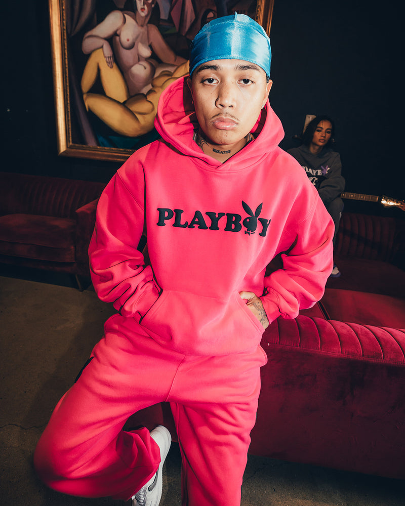 Playboy By CK Wordmark Hoodie Pink Culture Kings US