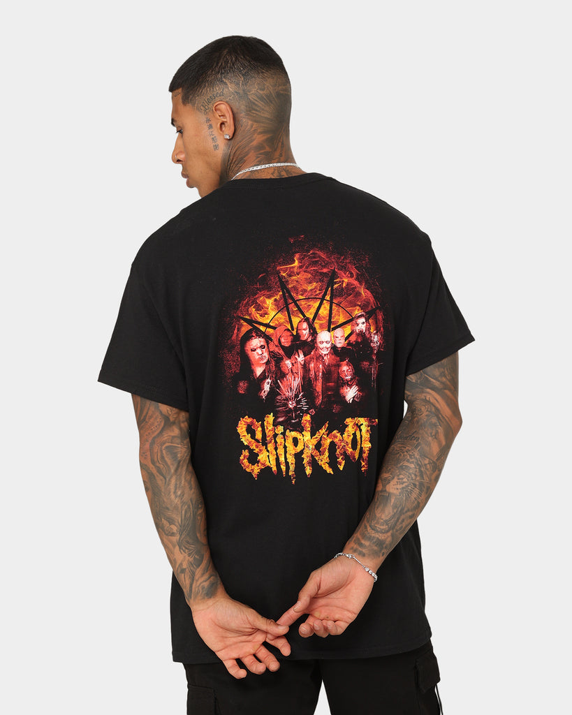 Slipknot Band Photo Flame Logo T-Shirt Black | Culture Kings US