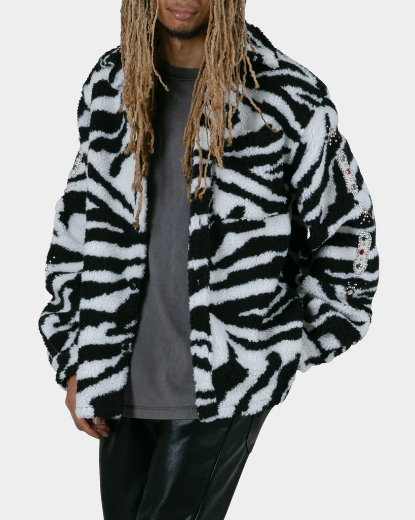 MNML Zebra Sherpa Jacket Black/White