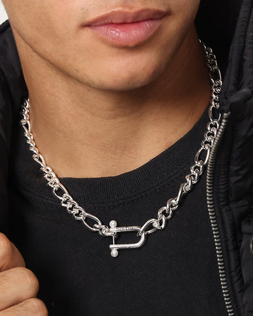 Wild For The Weekend Pearl Clasp Necklace Silver | Culture Kings US