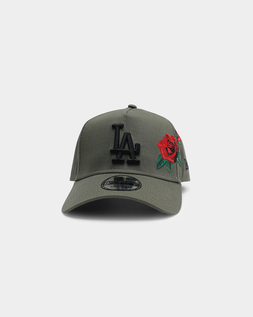 Los Angeles Rose White Snapback Hat All Black