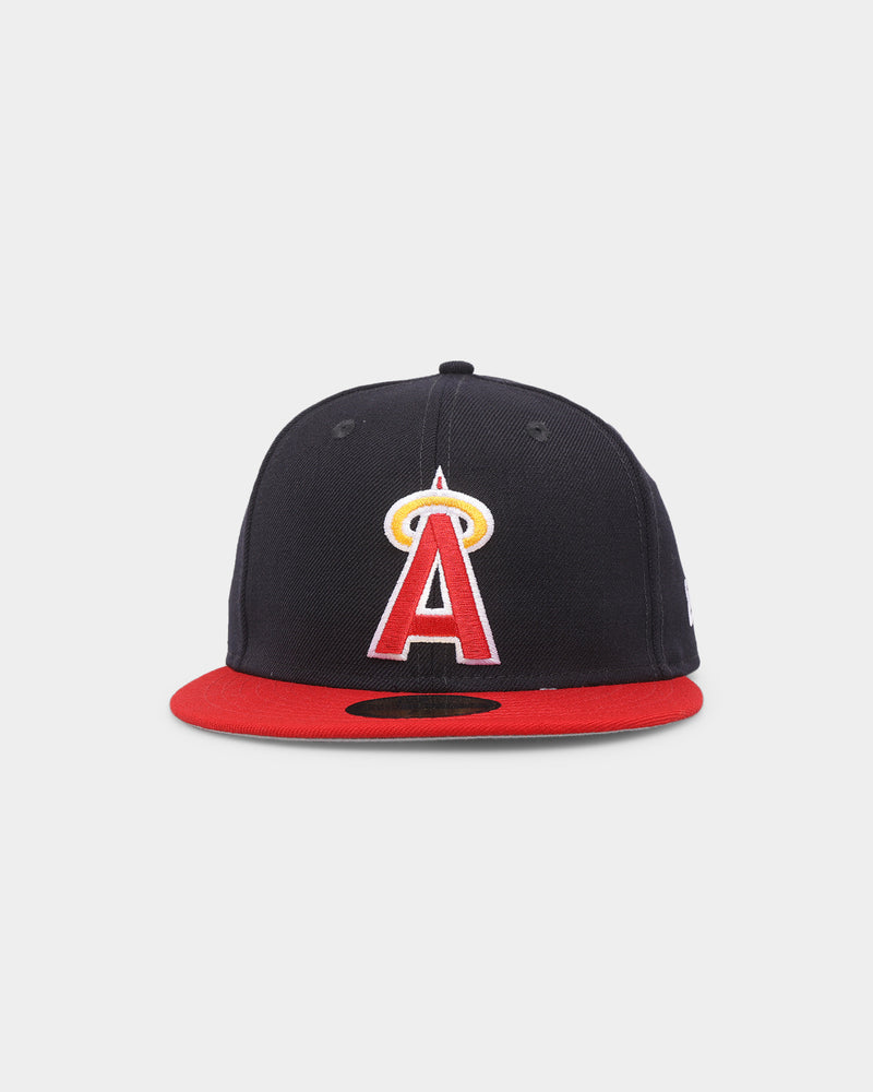 Anaheim Angels Hat Baseball Cap Fitted 7 3/8 New Era Vintage MLB Red Retro