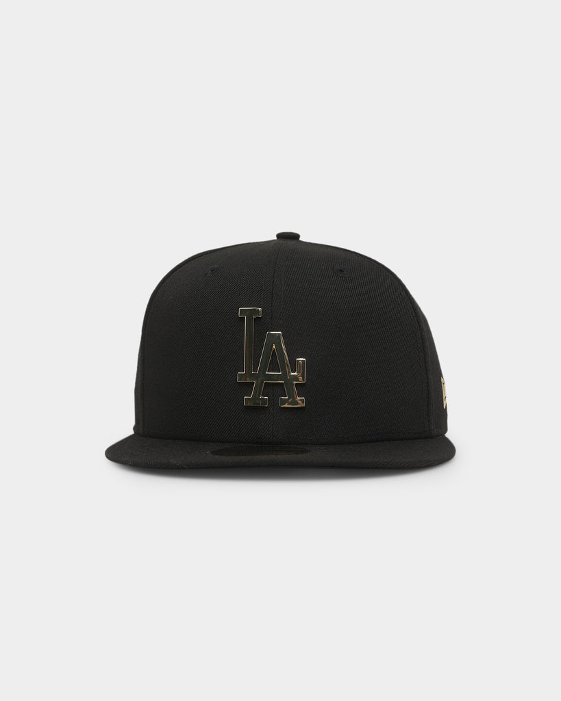 New Era Los Angeles Dodgers 'Metal Badge' 59FIFTY Fitted Black/Gold Me ...