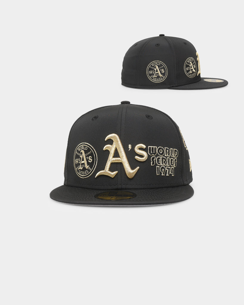 Men's New Era Gold Oakland Athletics Retro