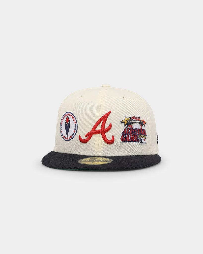 Atlanta Braves Triple White New Era 59Fifty Baseball Cap 7 3/8 MLB