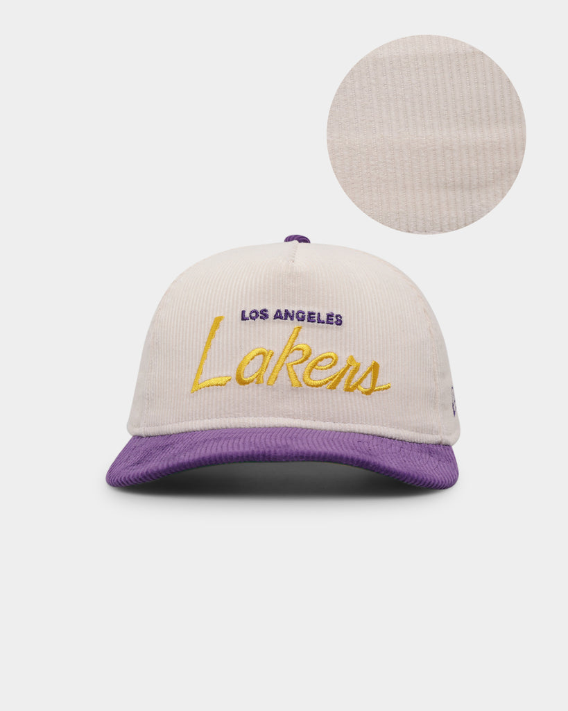 Mitchell & Ness Los Angeles Lakers Corduroy Script Snapback Hat