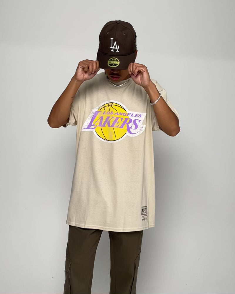 Mitchell & Ness Los Angeles Lakers Sandstone Team Logo T-Shirt