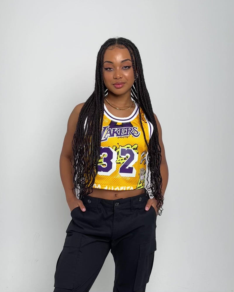 Buy Lakers Magic Johnson Crop Tank Women's Tops from Mitchell